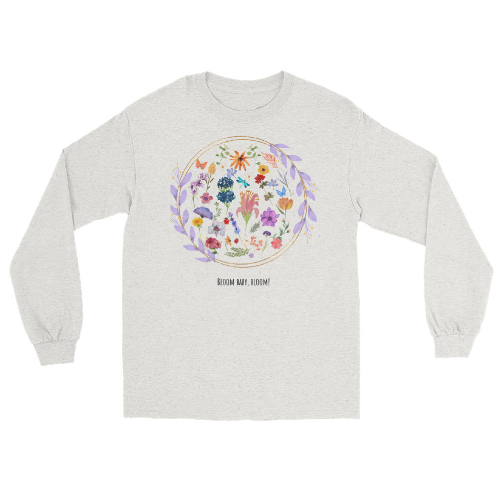 Bloomrise Men's Long Sleeve Shirt - Left Placement image 13: Navy version, size 3XL with front view of the Bloom Baby Bloom range.