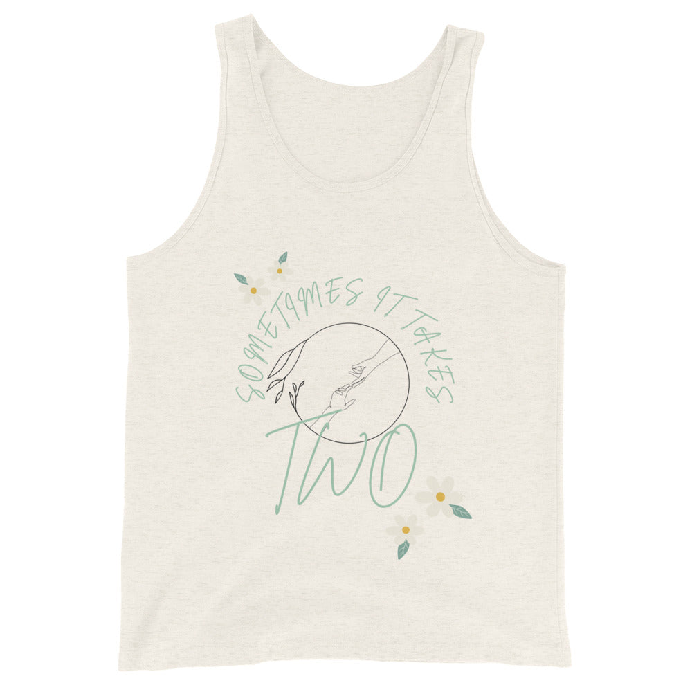 Duet Men's Tank Top - Left Placement image 7: Navy version, size XS with front view of the It Takes Two range.