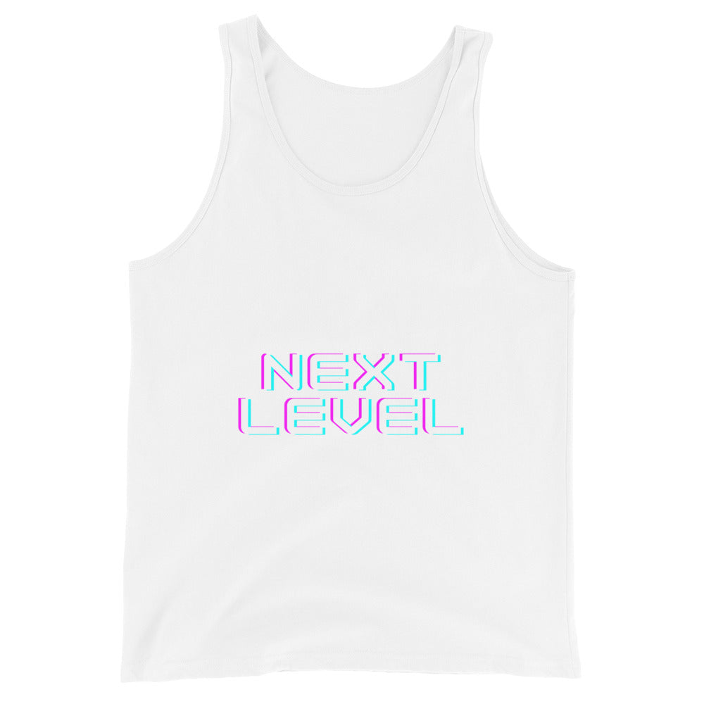 Ascender Tank Top - Left Placement image 5: Black version, size XL with front view of the Next Level range.