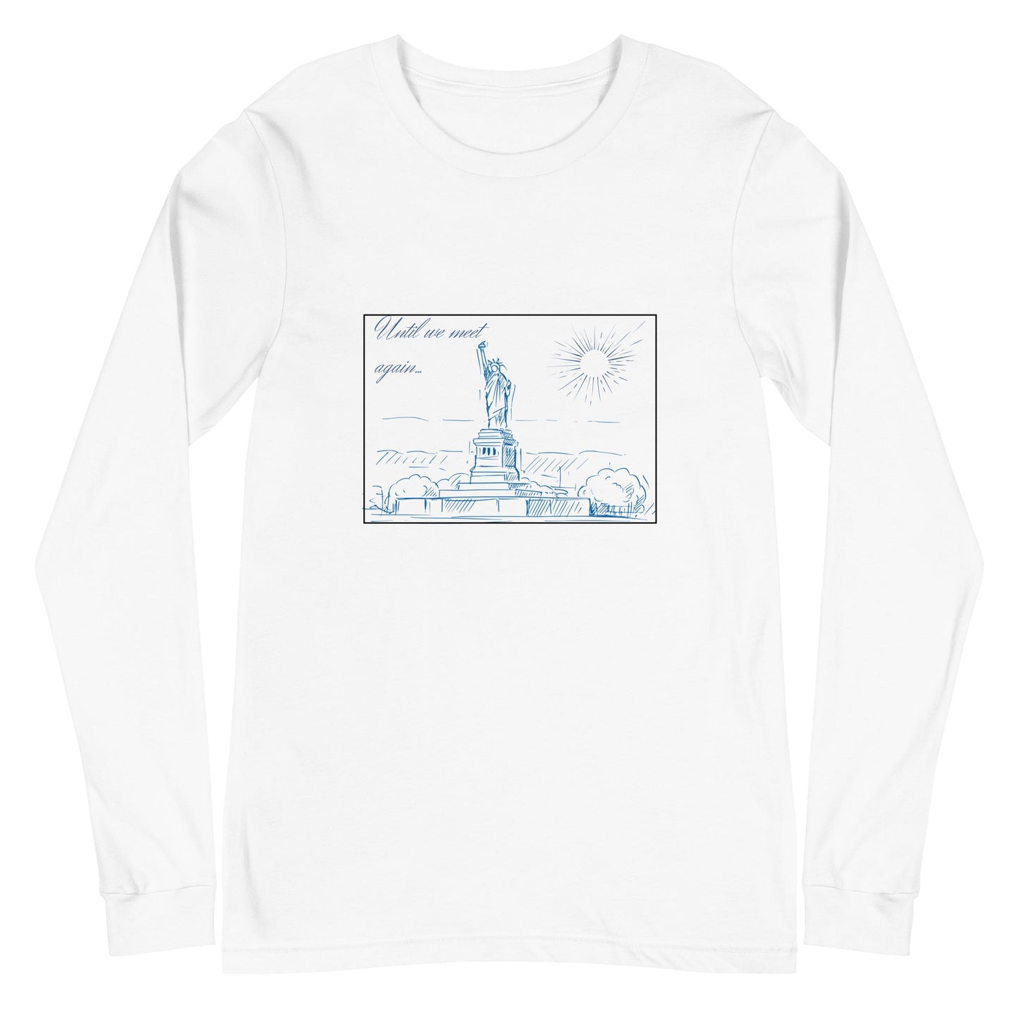 Farewell Bloom Long Sleeve Shirt - Left Placement image 16 in Navy, size L, showing front view for the Until We Meet Again design.