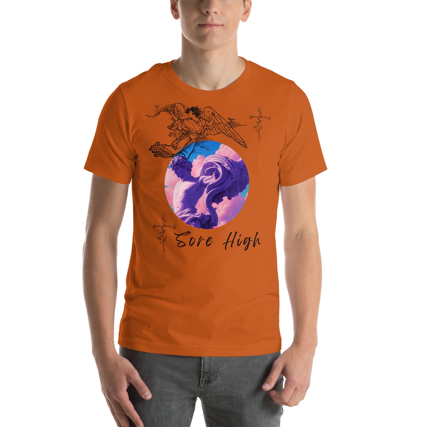 Skyborne T-Shirt - Left Placement by R.A. Apparel, image 15, front view, Oxblood Black, size S, left placement.
