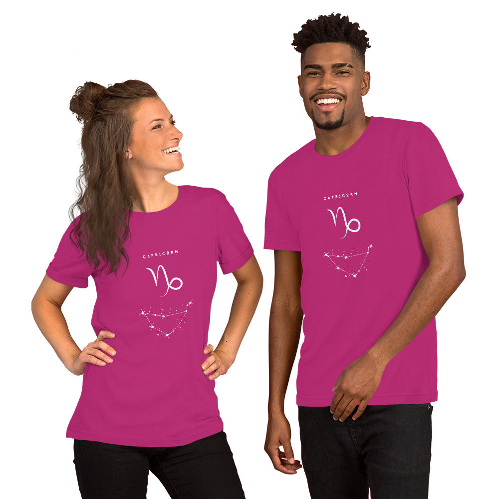 Image 20 of Oxblood Black Montaire T-Shirt, size 2XL, with Capricorn artwork visible in front view.