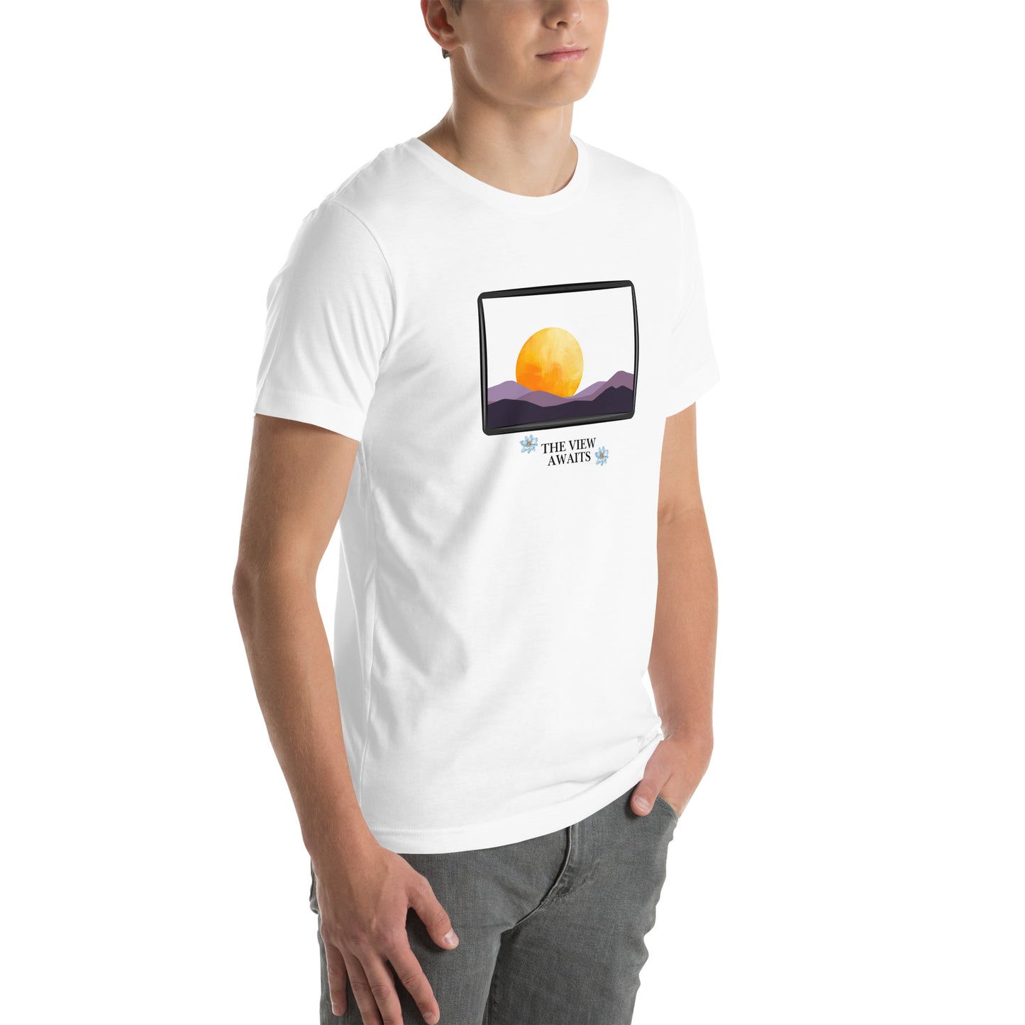 Avenor T-Shirt by R.A. Apparel, image 120, front view, right-side angle, selected colour, design placement.