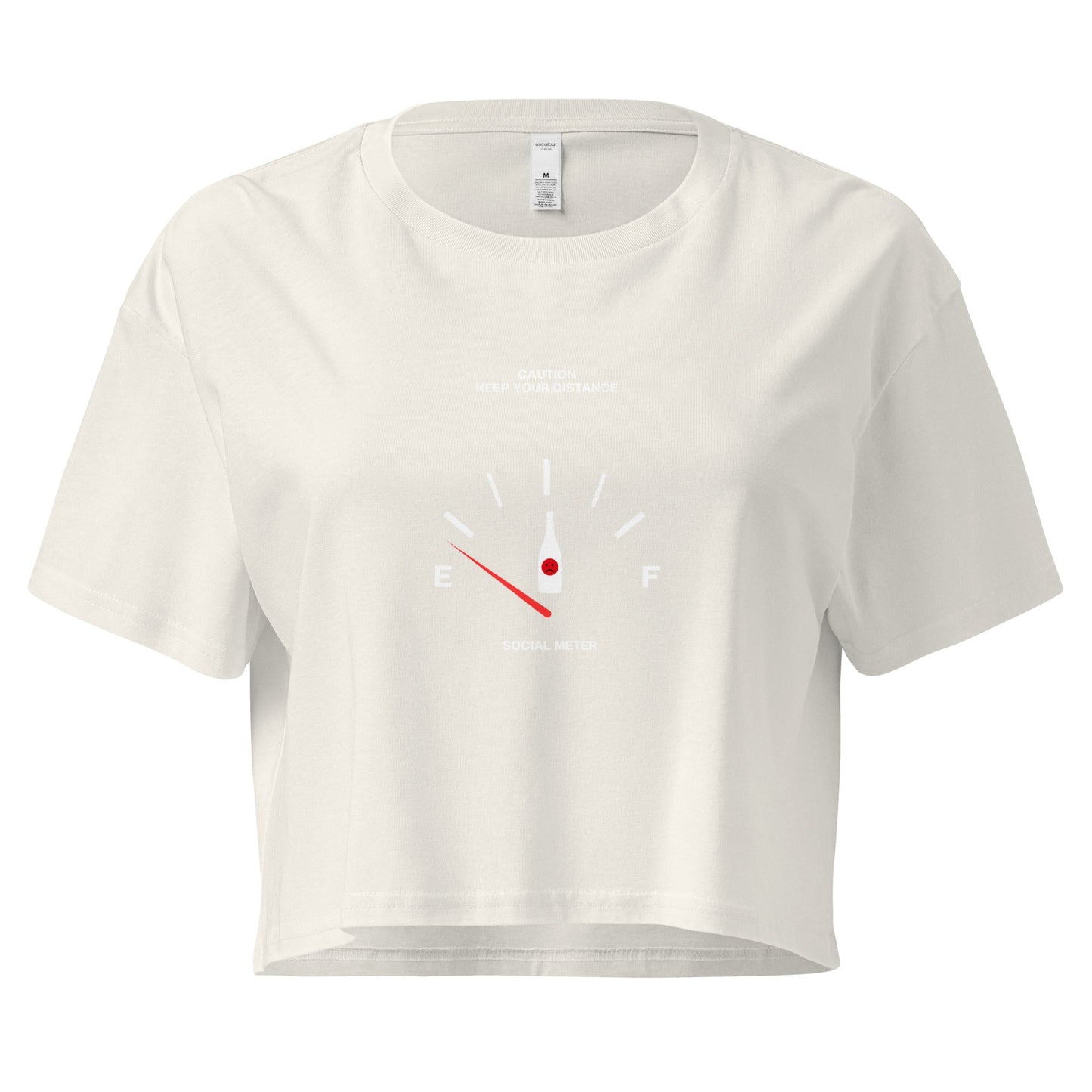 Image 10 of Mineral Social Static Crop Top - Left Placement, size XL, with Social Meter artwork visible in front view.