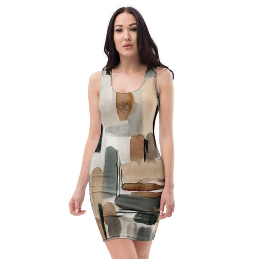 Sablewash Bodycon Dress - Left Placement image 1: selected colour version, size XS with front view of the Sablewash range.
