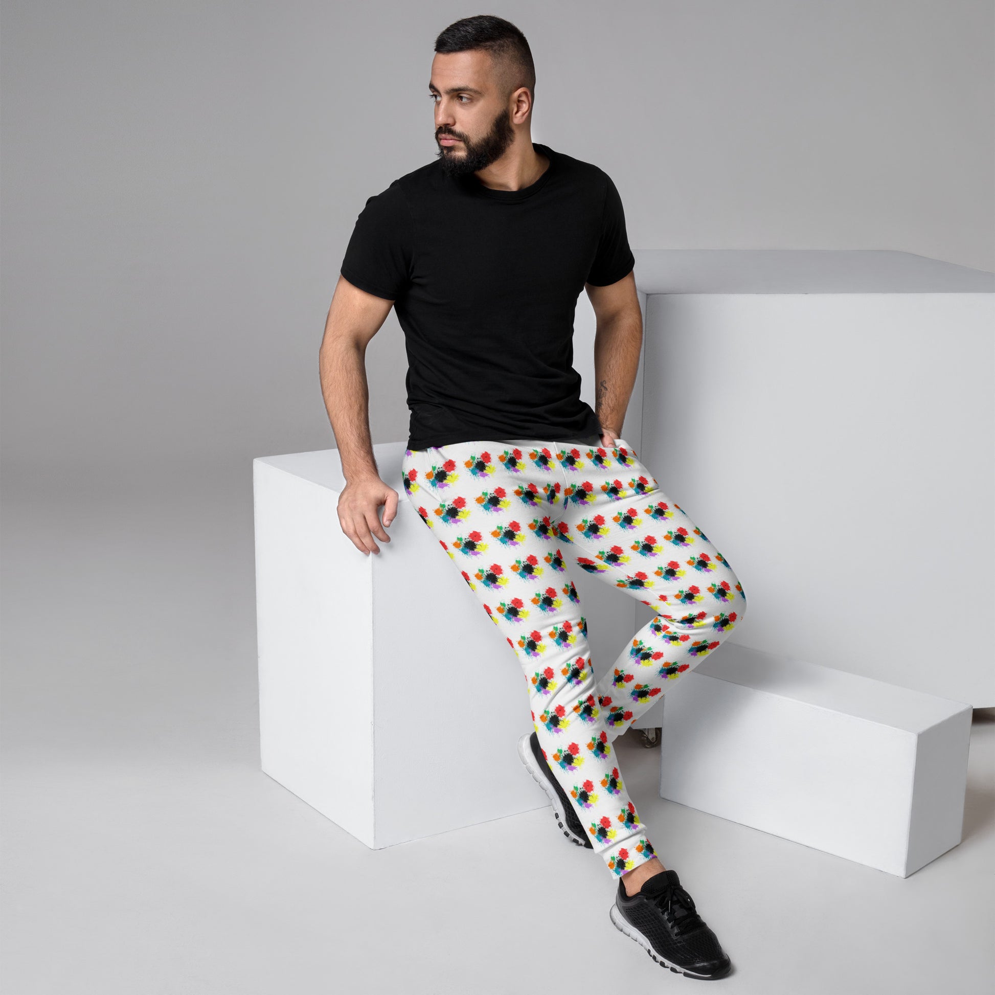 Splattermark Men's Joggers - Left Placement product image 1 in selected colour, size XS, with right-side angle and left placement.