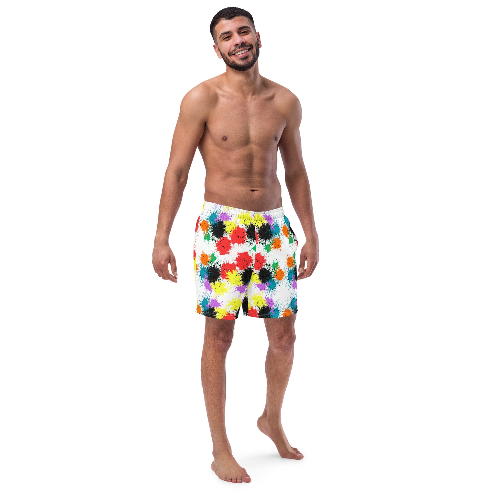Splattermark Swim Trunks - Left Placement image 1 in 2XS, showing front view for the Splate design.