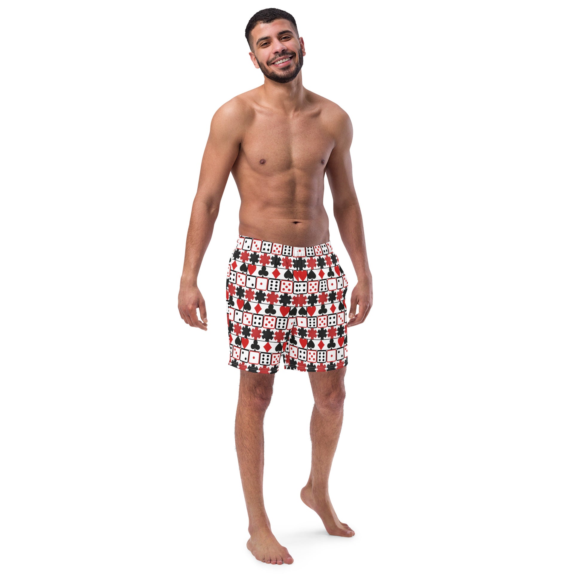 Casino Noir Swim Trunks - Left Placement image 1: 2XS version with front view of the Gambling range.