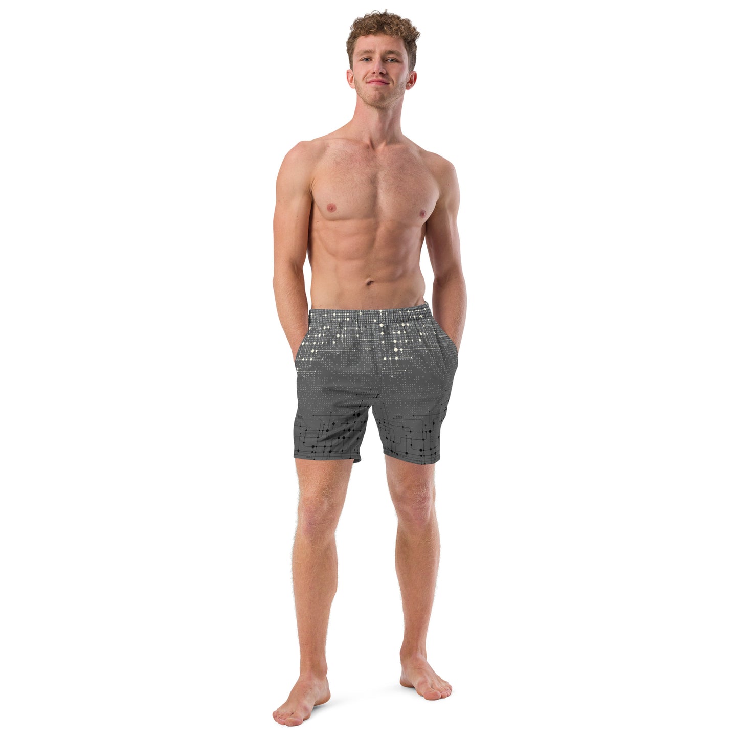 Techline Swim Trunks - Left Placement image 1 in 2XS, showing front view for the Tech design.