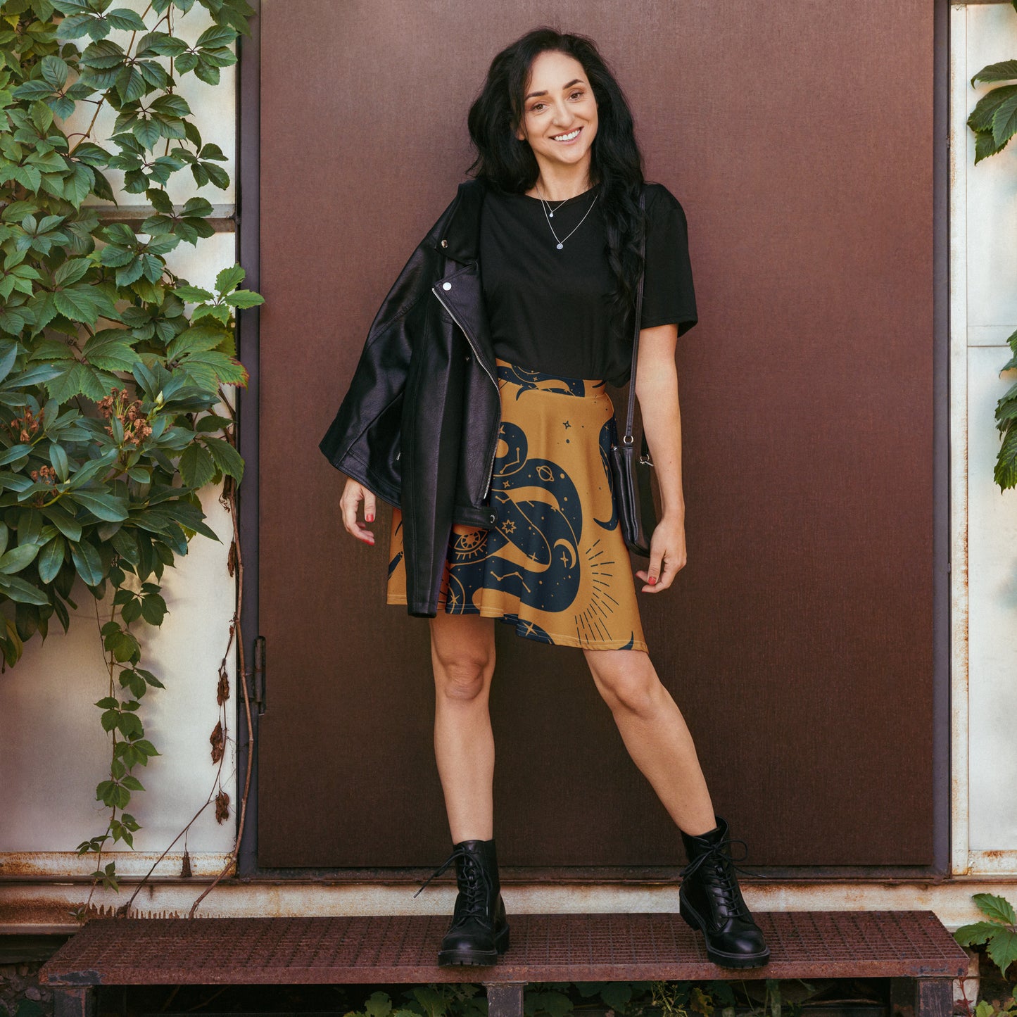 Image 1 of selected colour Arcana Skater Skirt - Left Placement, size XS, with Arcana artwork visible in front view.