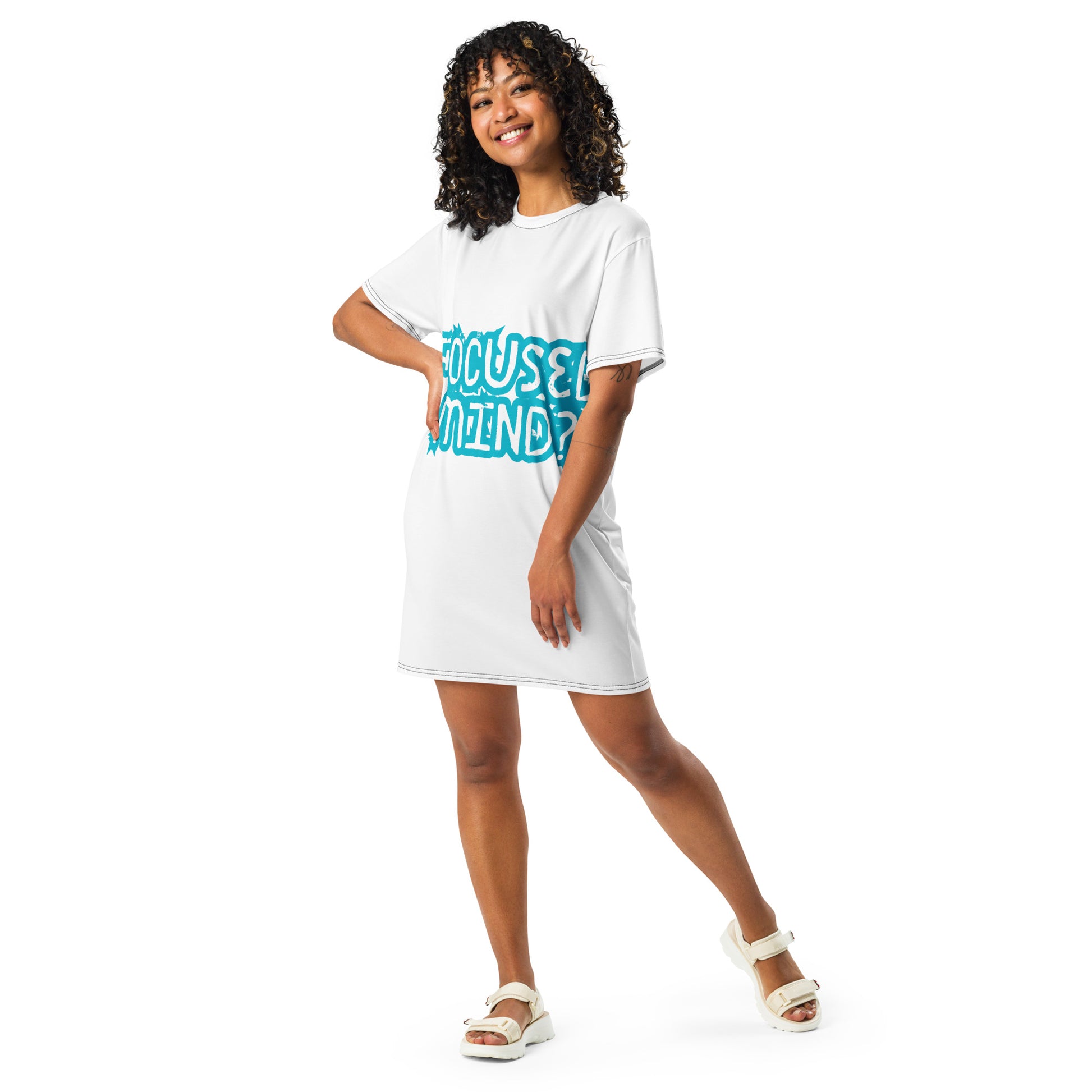 Mindstate T-Shirt Dress - Left Placement image 2: selected colour version, size XS with front view of the Focused Mind range.