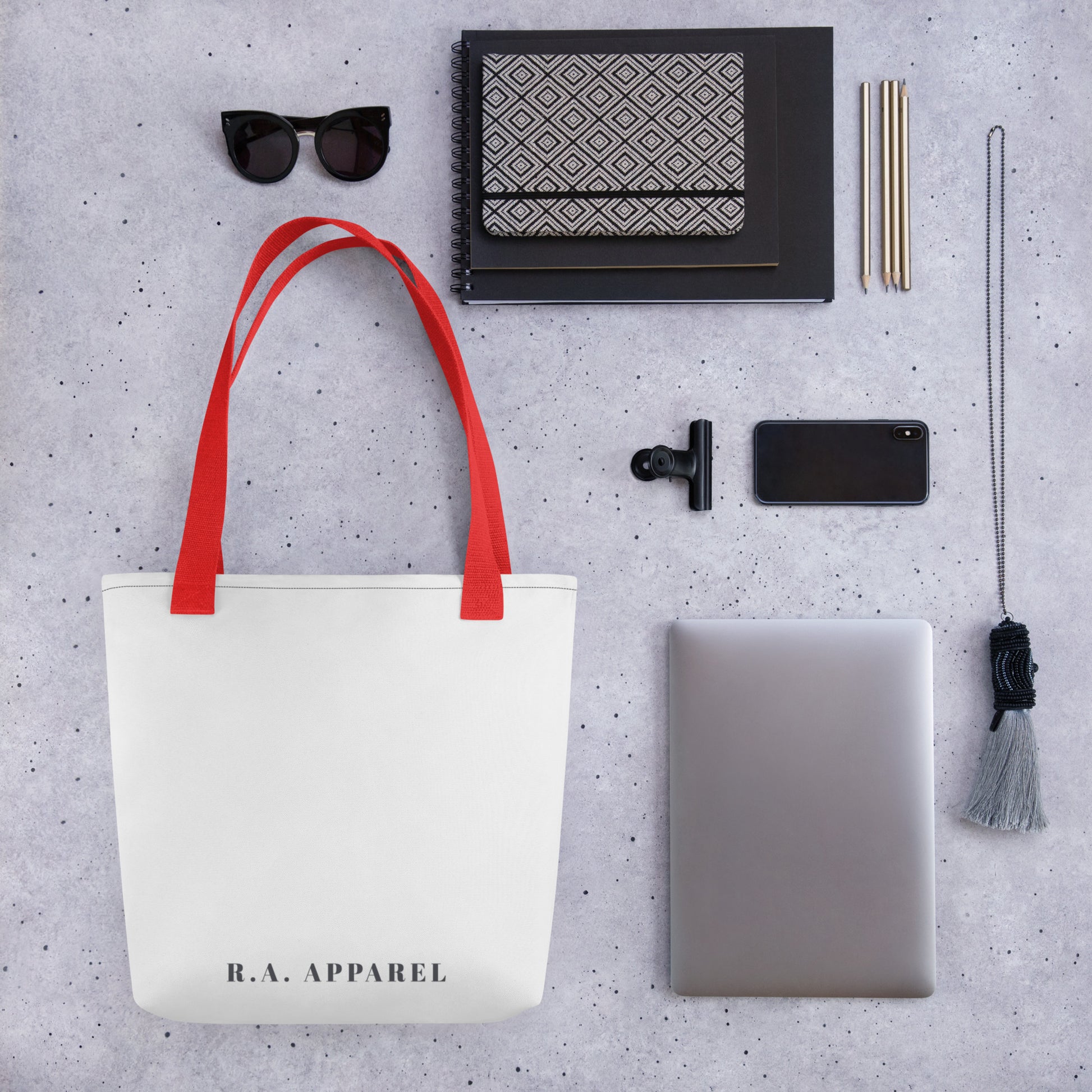 Lap of Honour Tote Bag - Left Placement by R.A. Apparel, image 4, front view, selected colour, left placement.