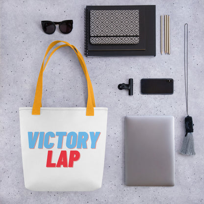 Lap of Honour Tote Bag - Left Placement product image 5 in selected colour, with back view and left placement.