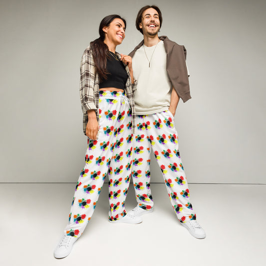 Splattermark Wide Leg Joggers - Left Placement image 1 in 2XS, showing front view for the Splate design.