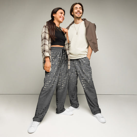 Techline Wide Leg Joggers - Left Placement by R.A. Apparel, image 1, front view, 2XS, left placement.