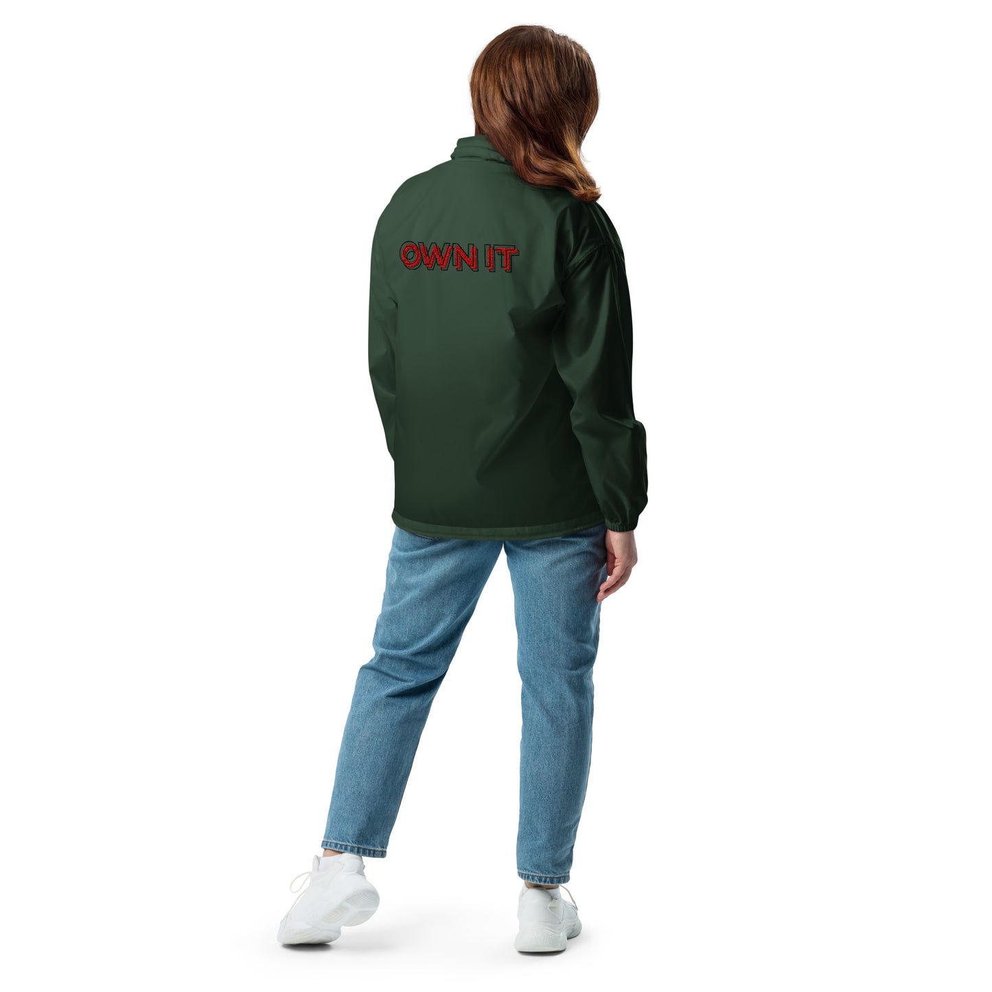 Own Signal Windbreaker - Left Placement image 8 in Navy, size L, showing back view for the Own It design.