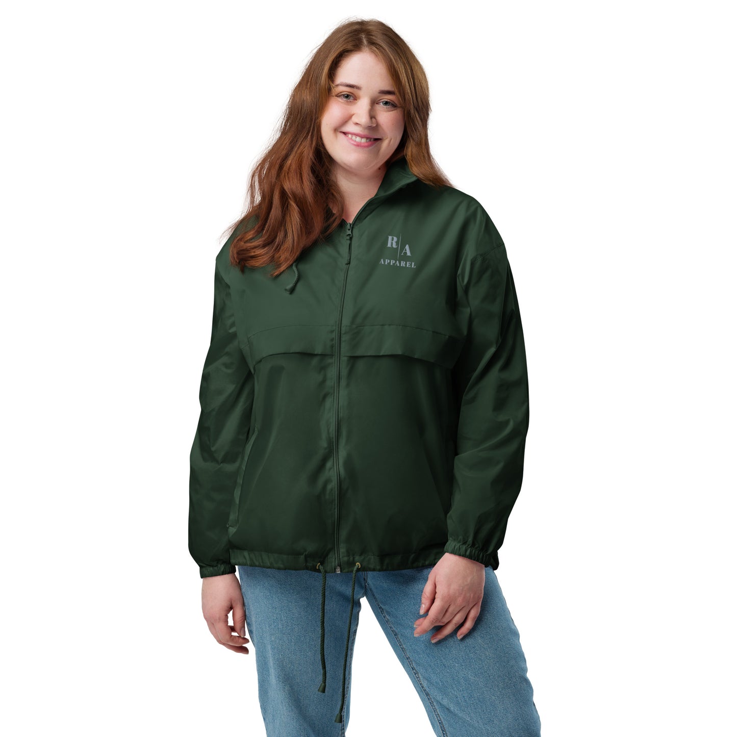 Own Signal Windbreaker - Left Placement image 6: Navy version, size S with front view of the Own It range.