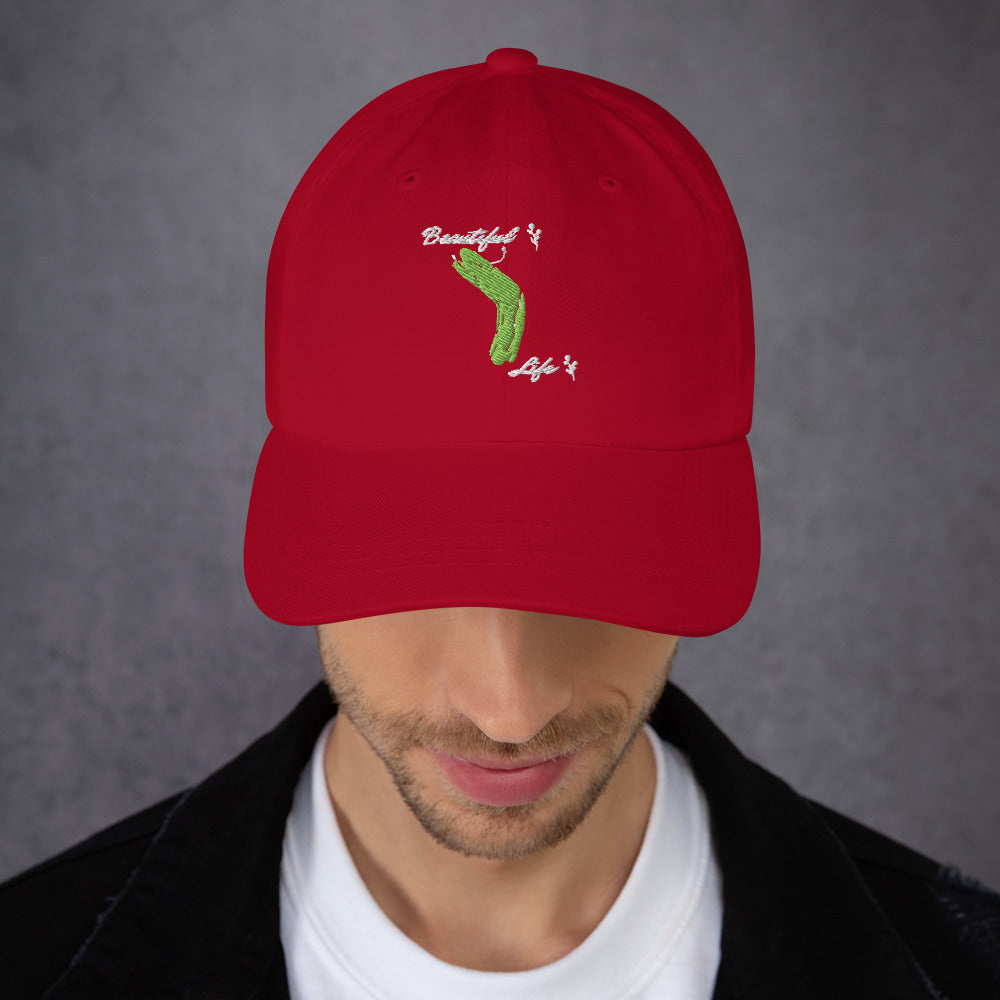 Bellevie Cap - Left Placement image 27 in selected colour, showing front view for the Beautiful Life design.
