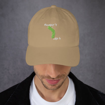 Bellevie Cap - Left Placement image 7 in Pink, showing front view for the Beautiful Life design.