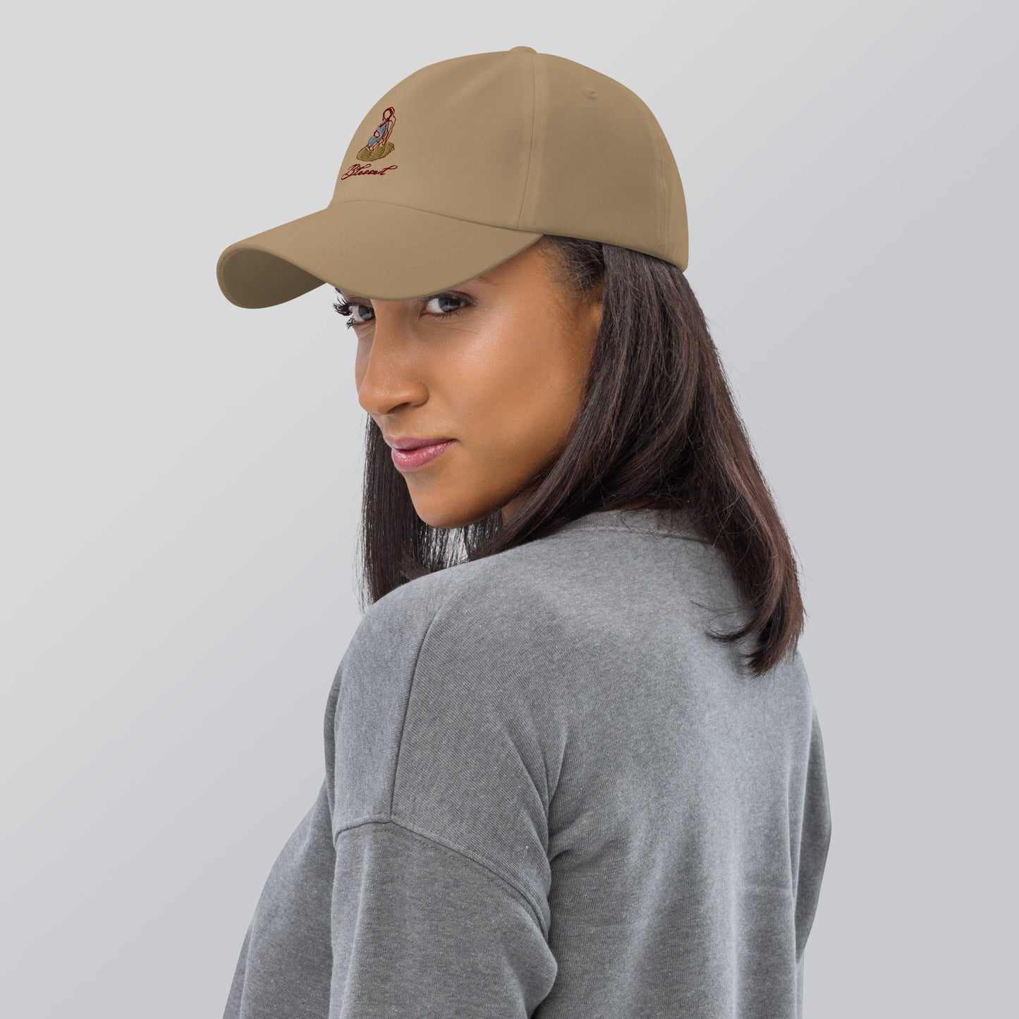 Grace Mark Cap - Left Placement image 8: Stone version with left-side angle of the Blessed range.