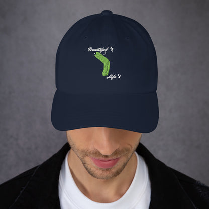 Image 15 of selected colour Bellevie Cap - Left Placement, with Beautiful Life artwork visible in front view.