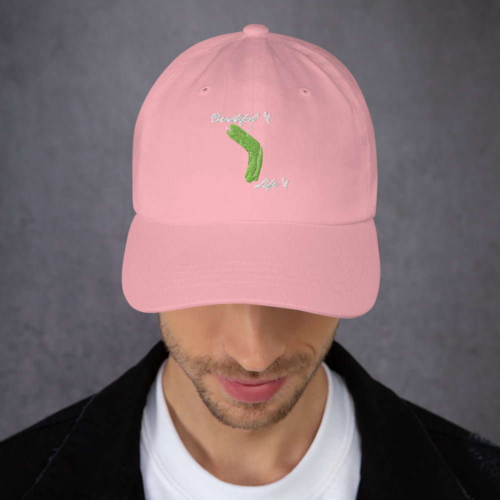 Image 19 of selected colour Bellevie Cap - Left Placement, with Beautiful Life artwork visible in front view.