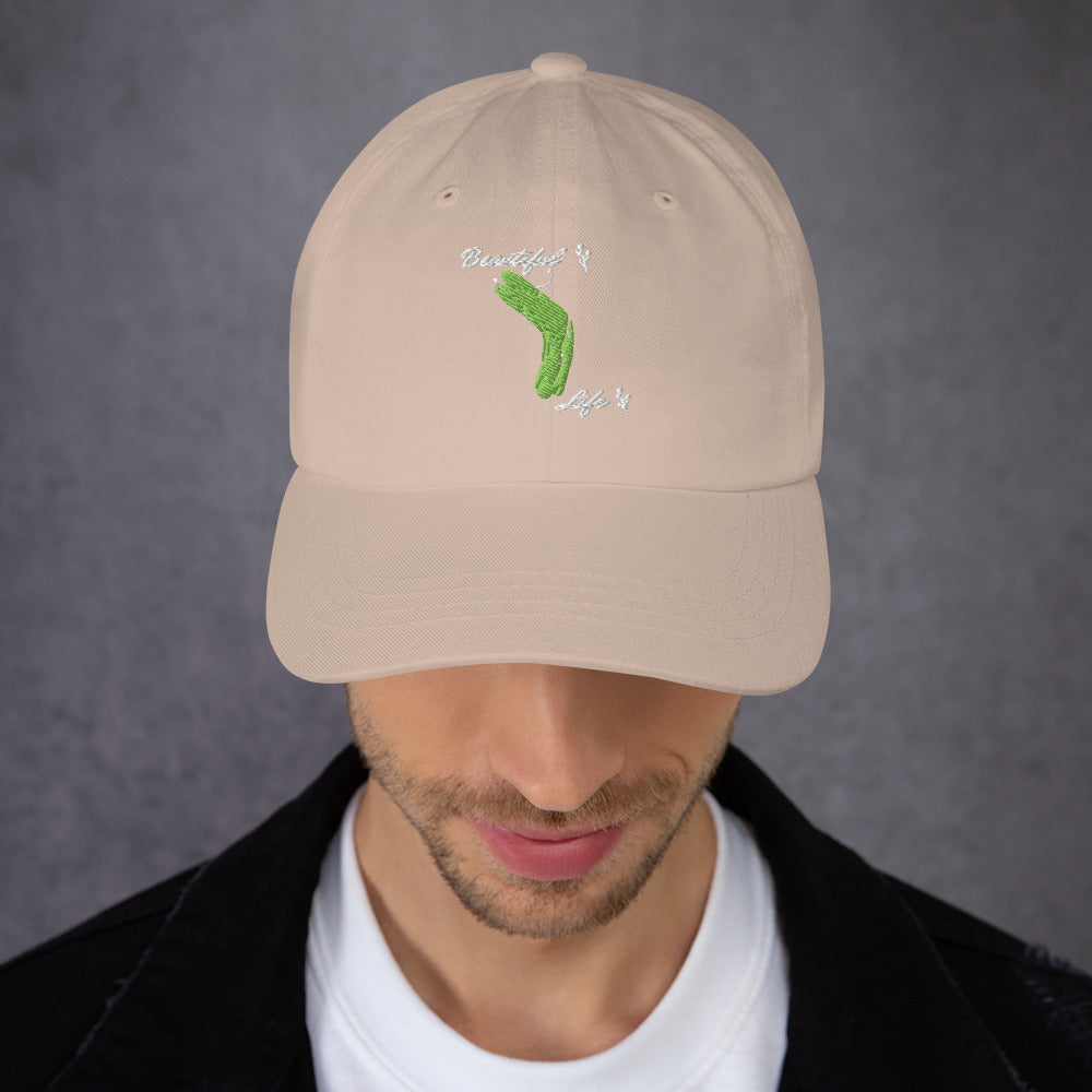 Bellevie Cap - Left Placement image 23 in selected colour, showing front view for the Beautiful Life design.