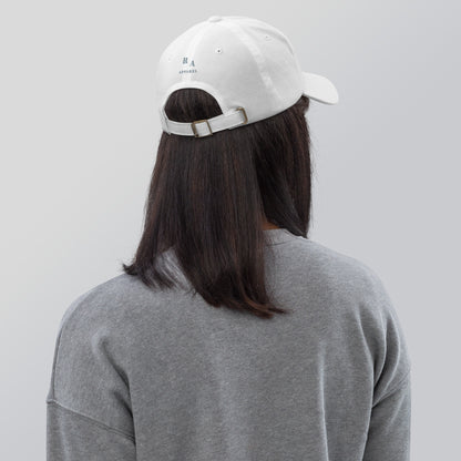 Image 3 of Cranberry Grace Mark Cap - Left Placement, with Blessed artwork visible in back view.