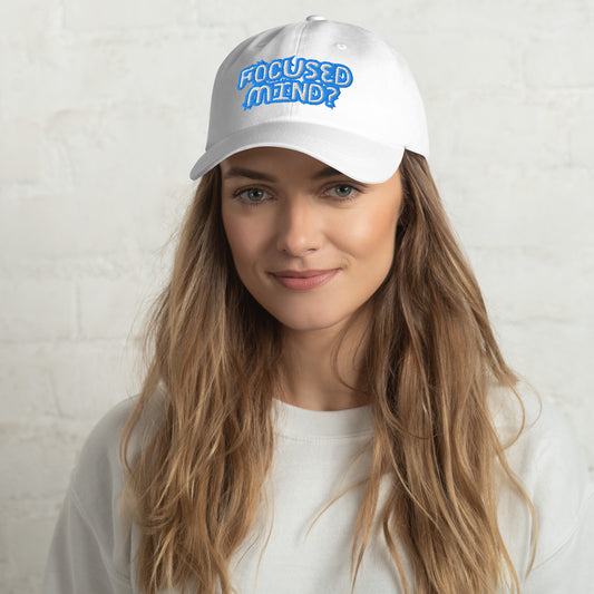 Mindstate Cap - Left Placement image 1 in Black, showing front view for the Focused Mind design.