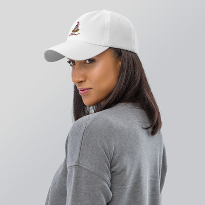 Grace Mark Cap - Left Placement by R.A. Apparel, image 2, left-side angle, Navy, left placement.