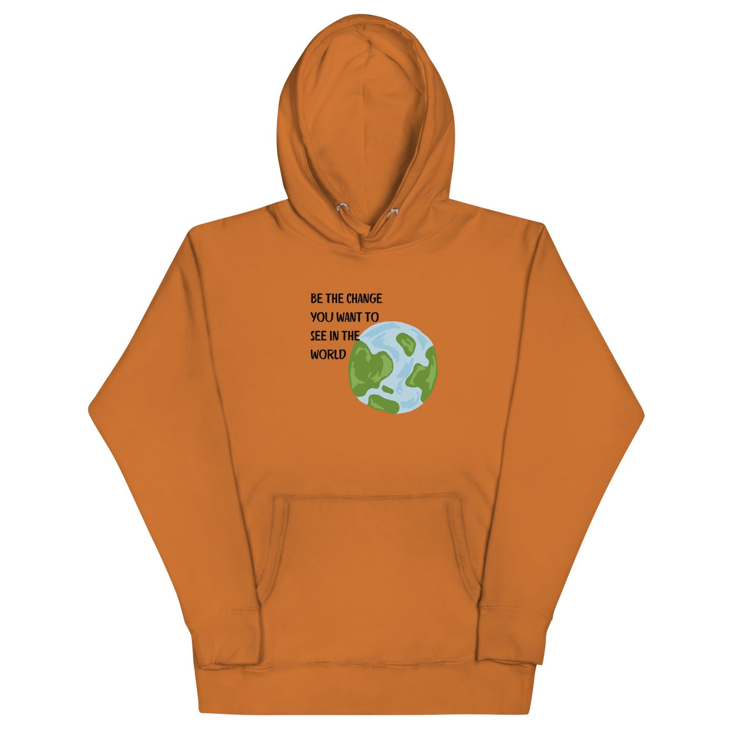 Change Signal Hoodie - Left Placement image 8 in Vintage Black, size L, showing front view for the Be the Change design.