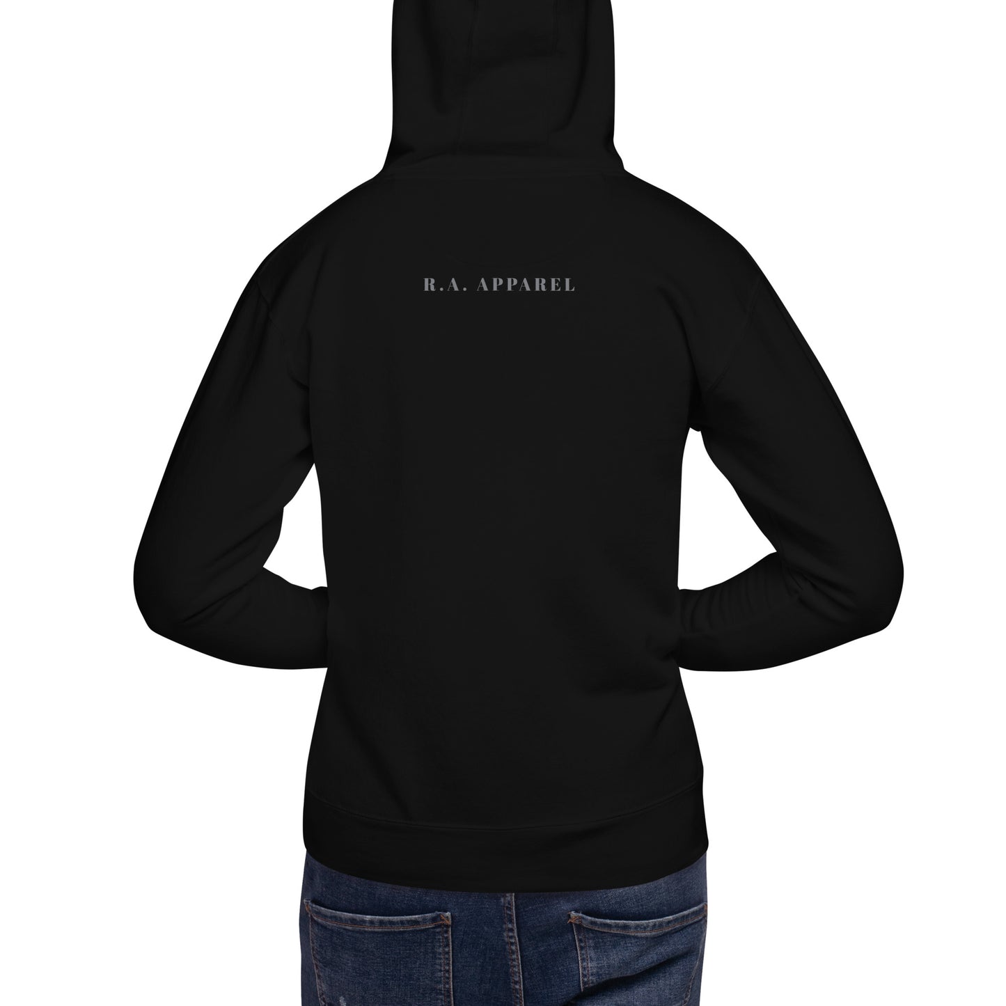 Petaline Hoodie - Left Placement 51 image 2 in Black, size M, showing back view for the Petal design.