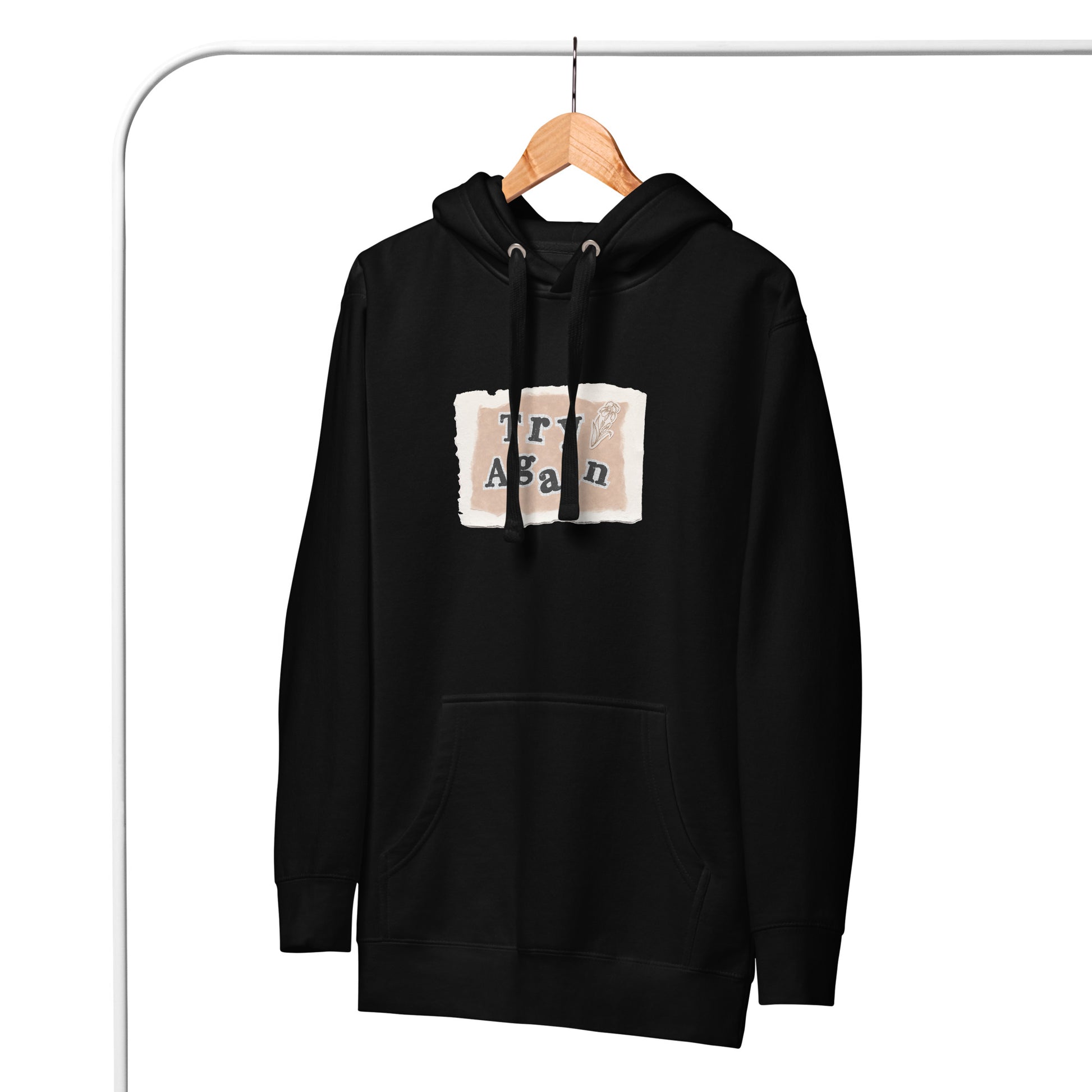 Retry Hoodie - Left Placement by R.A. Apparel, image 1, front view, Black, size S, left placement.