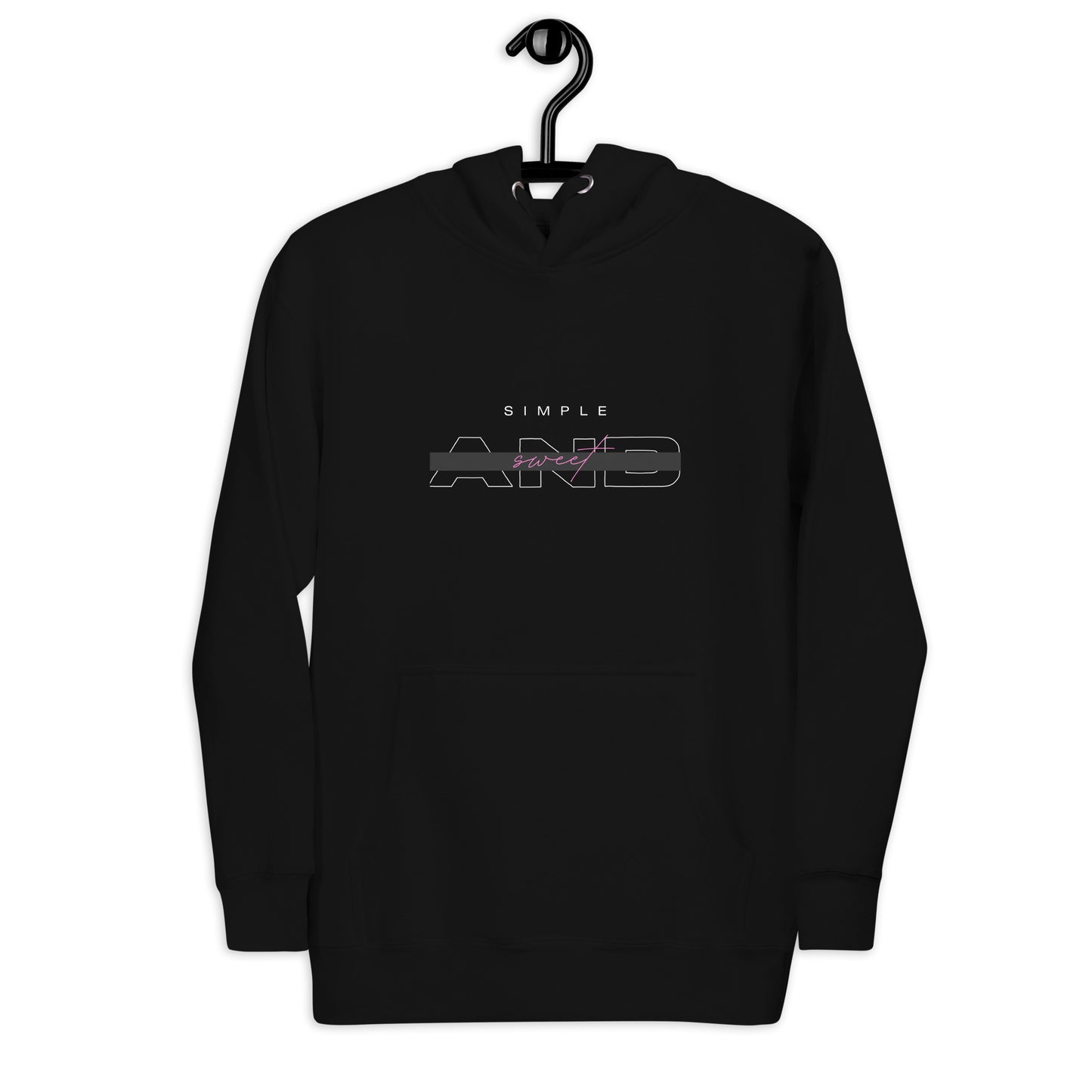Sweet Minimal Hoodie - Left Placement by R.A. Apparel, image 1, front view, Black, size S, left placement.
