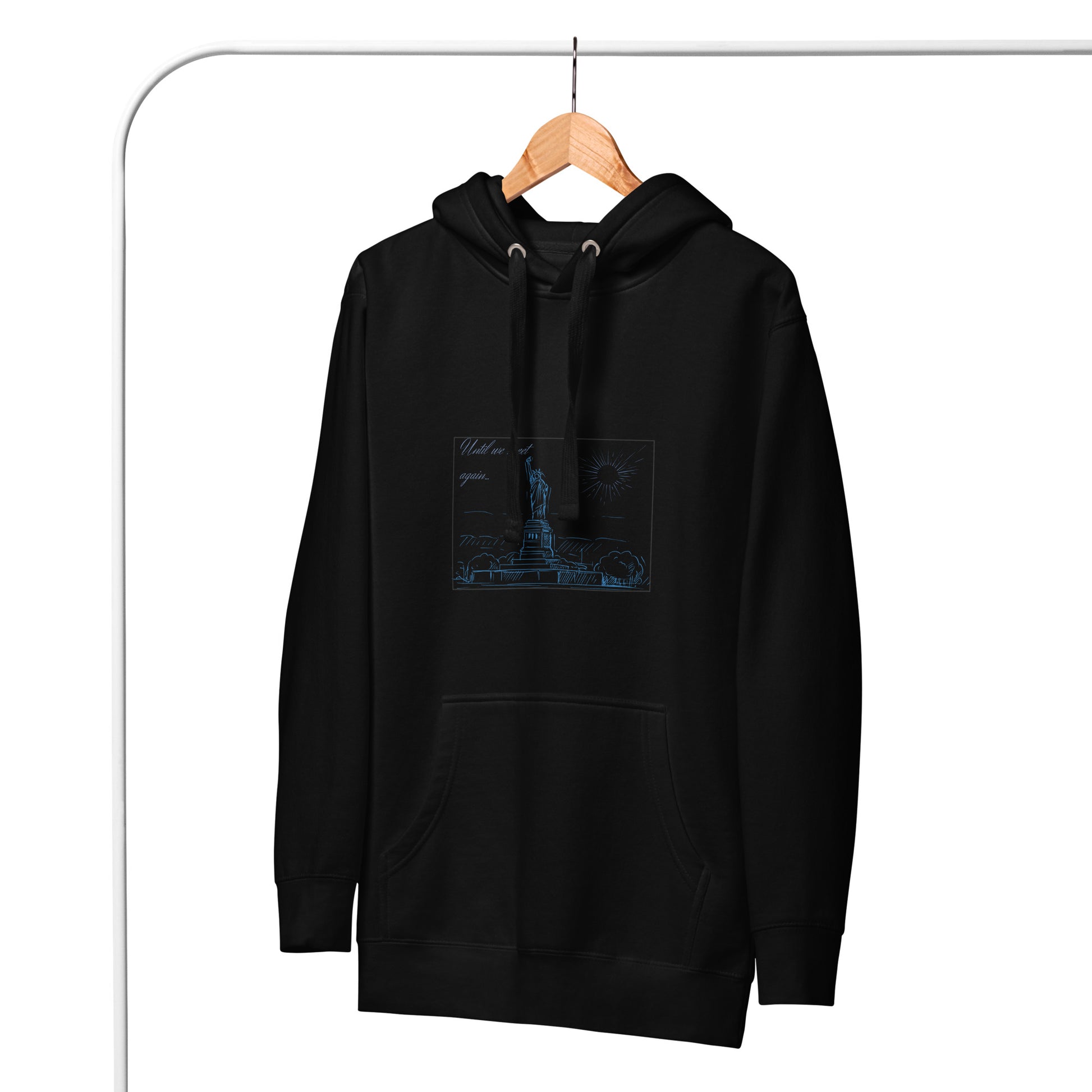 Farewell Bloom Hoodie - Left Placement by R.A. Apparel, image 4, front view, Black, size XL, left placement.