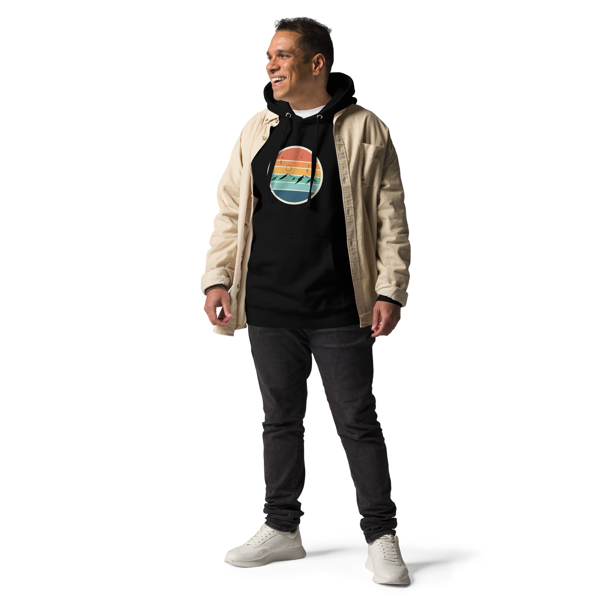 Summitline Hoodie - Left Placement by R.A. Apparel, image 3, front view, Black, size L, left placement.