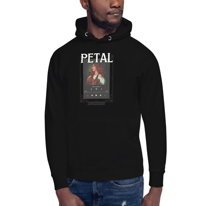 Petaline Hoodie - Left Placement 51 product image 1 in Black, size S, with front view and left placement.