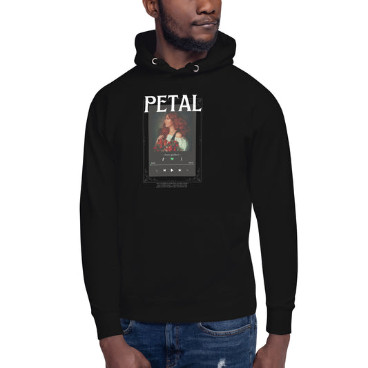 Petaline Hoodie - Left Placement 51 product image 1 in Black, size S, with front view and left placement.