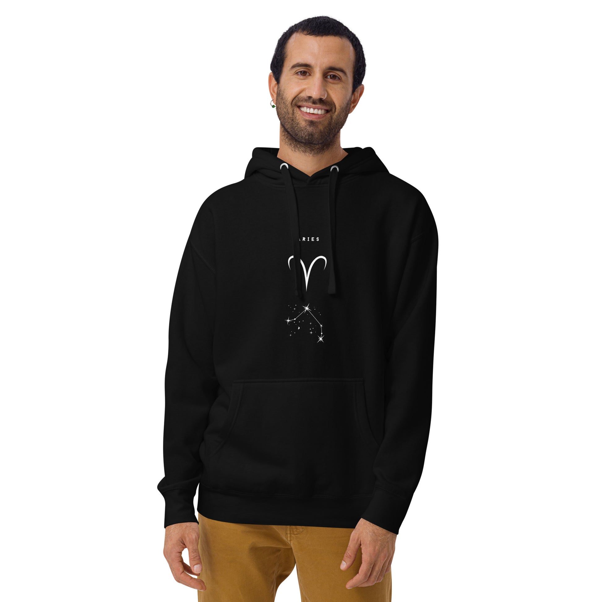 Marsborne Hoodie - Left Placement by R.A. Apparel, image 4, front view, Black, size XL, left placement.