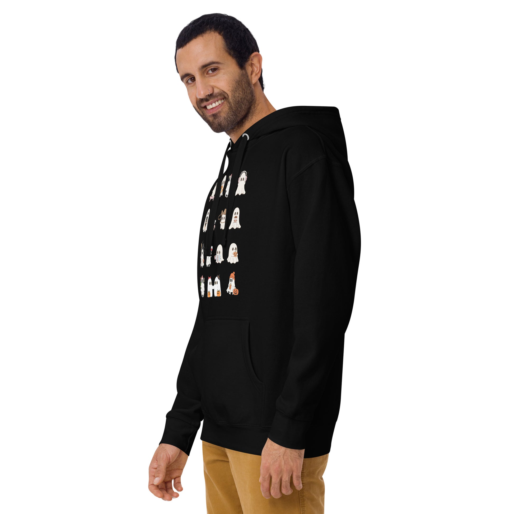 Spectral Hoodie - Left Placement image 7 in Navy Blazer, size S, showing front view, left-side angle for the Ghosts design.