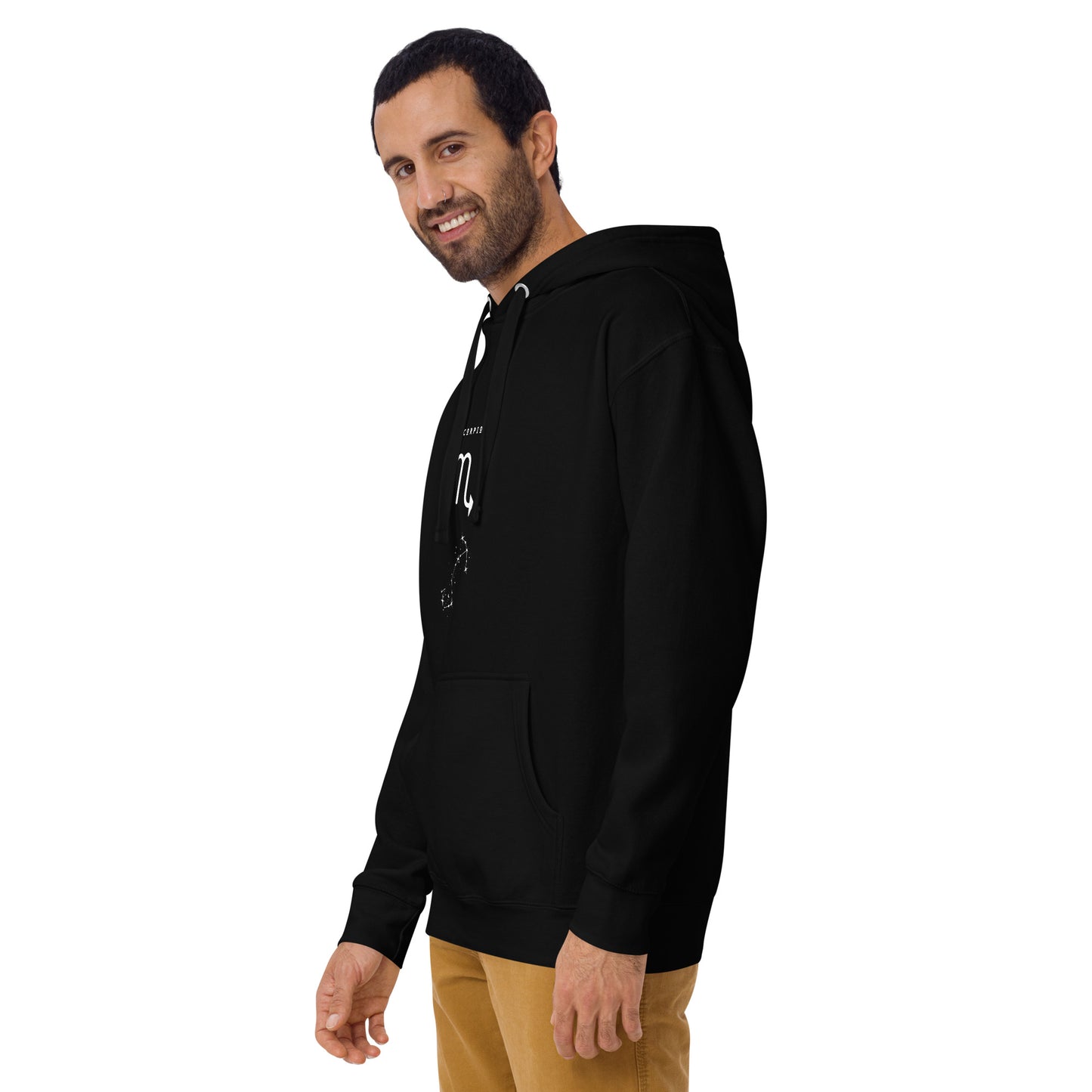 Sabletide Hoodie - Left Placement by R.A. Apparel, image 4, front view, left-side angle, Black, size XL, left placement.