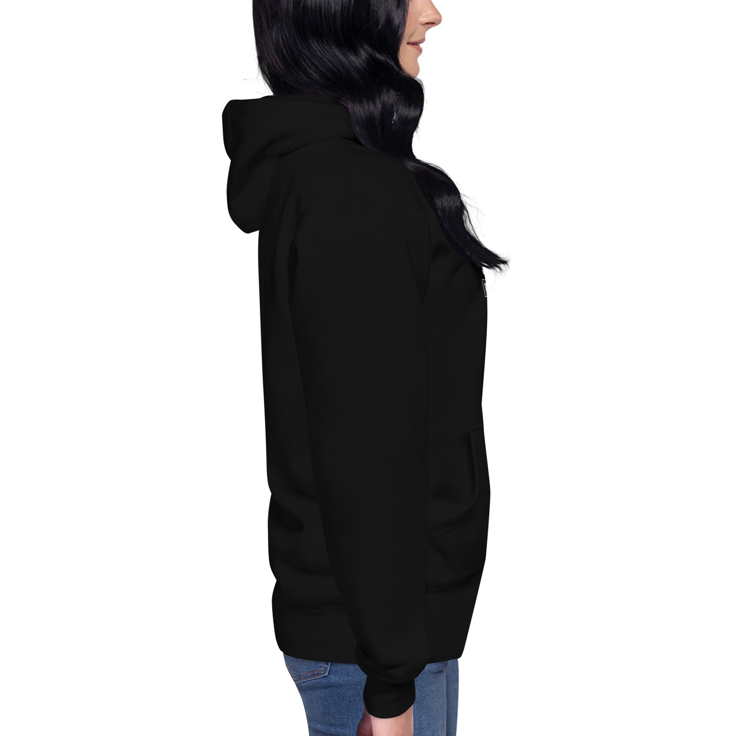 Impact Form Hoodie - Left Placement product image 19 in Charcoal Heather, size S, with right-side angle and left placement.