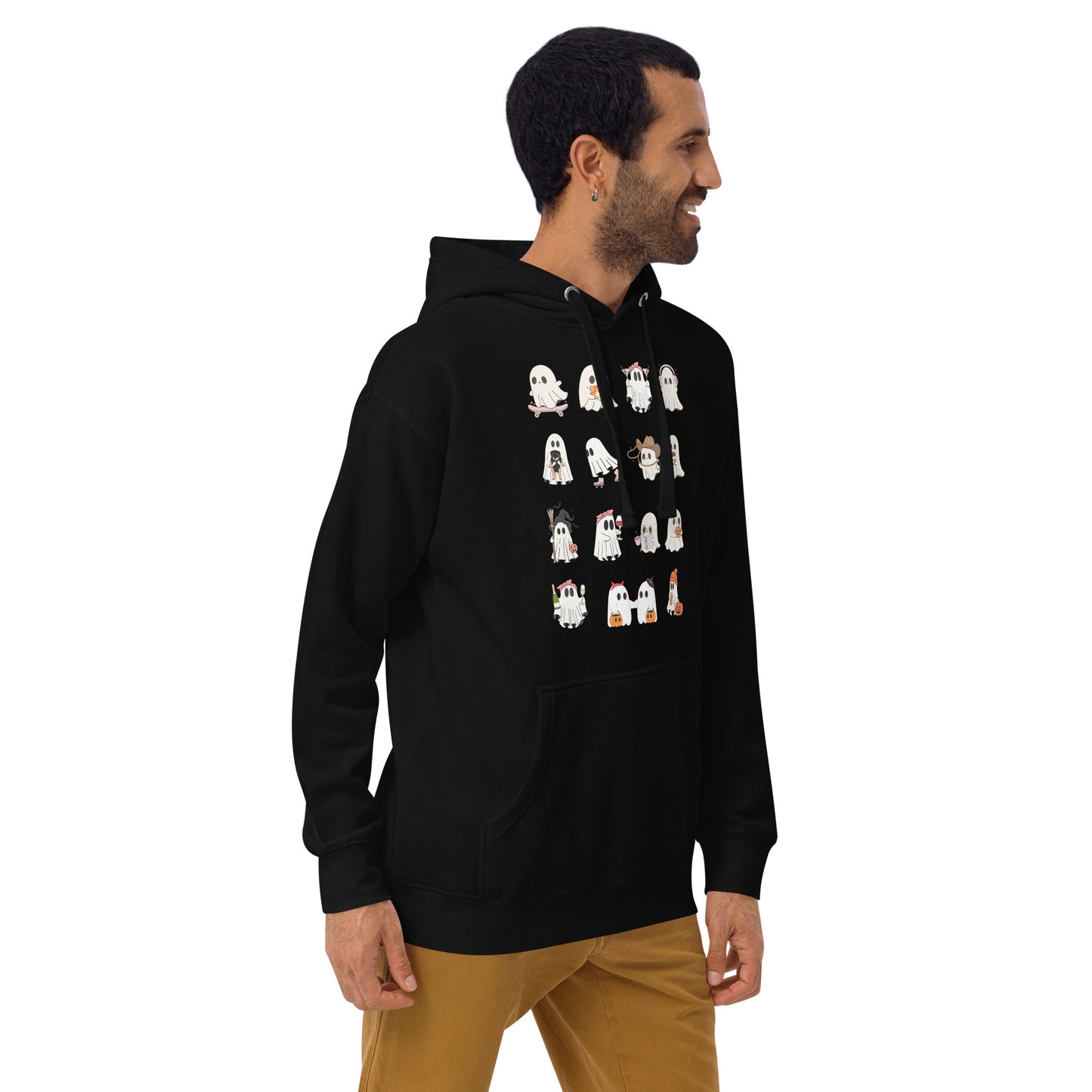 Spectral Hoodie - Left Placement image 8 in Navy Blazer, size M, showing front view, right-side angle for the Ghosts design.