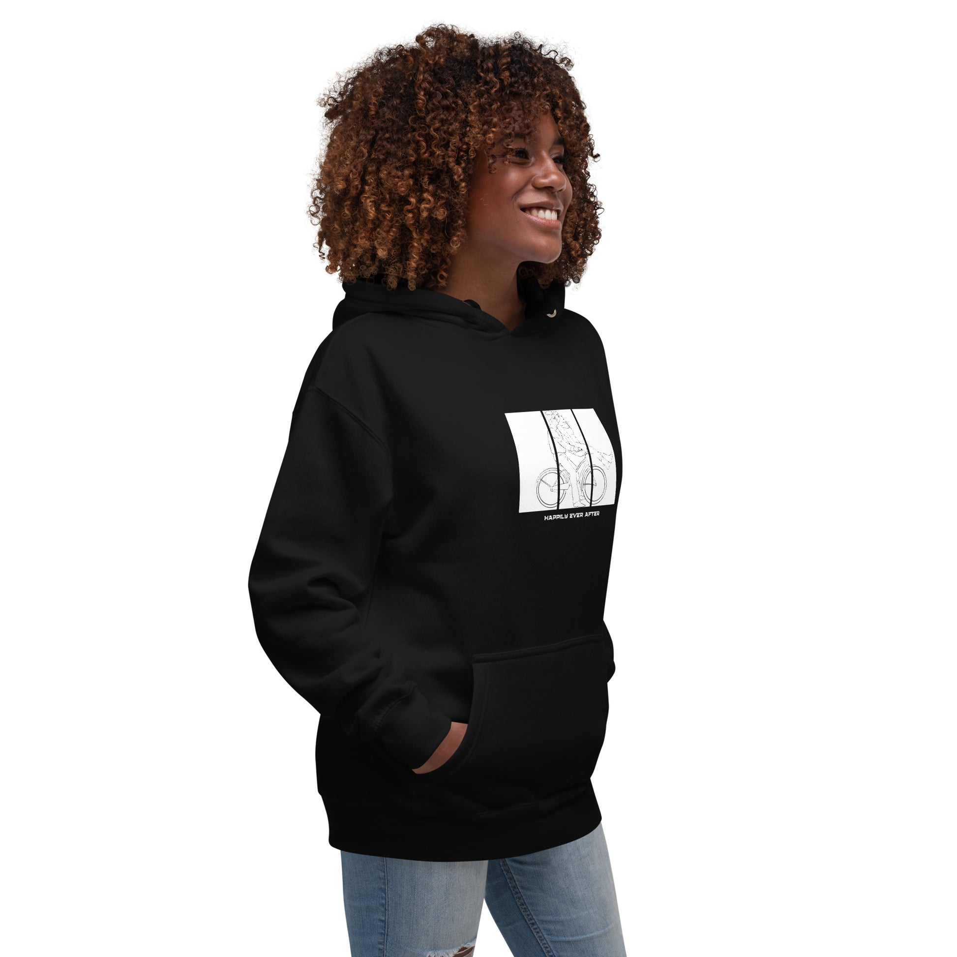 Ever After Hoodie - Left Placement image 8: Navy Blazer version, size M with front view, right-side angle of the Happily Ever After range.