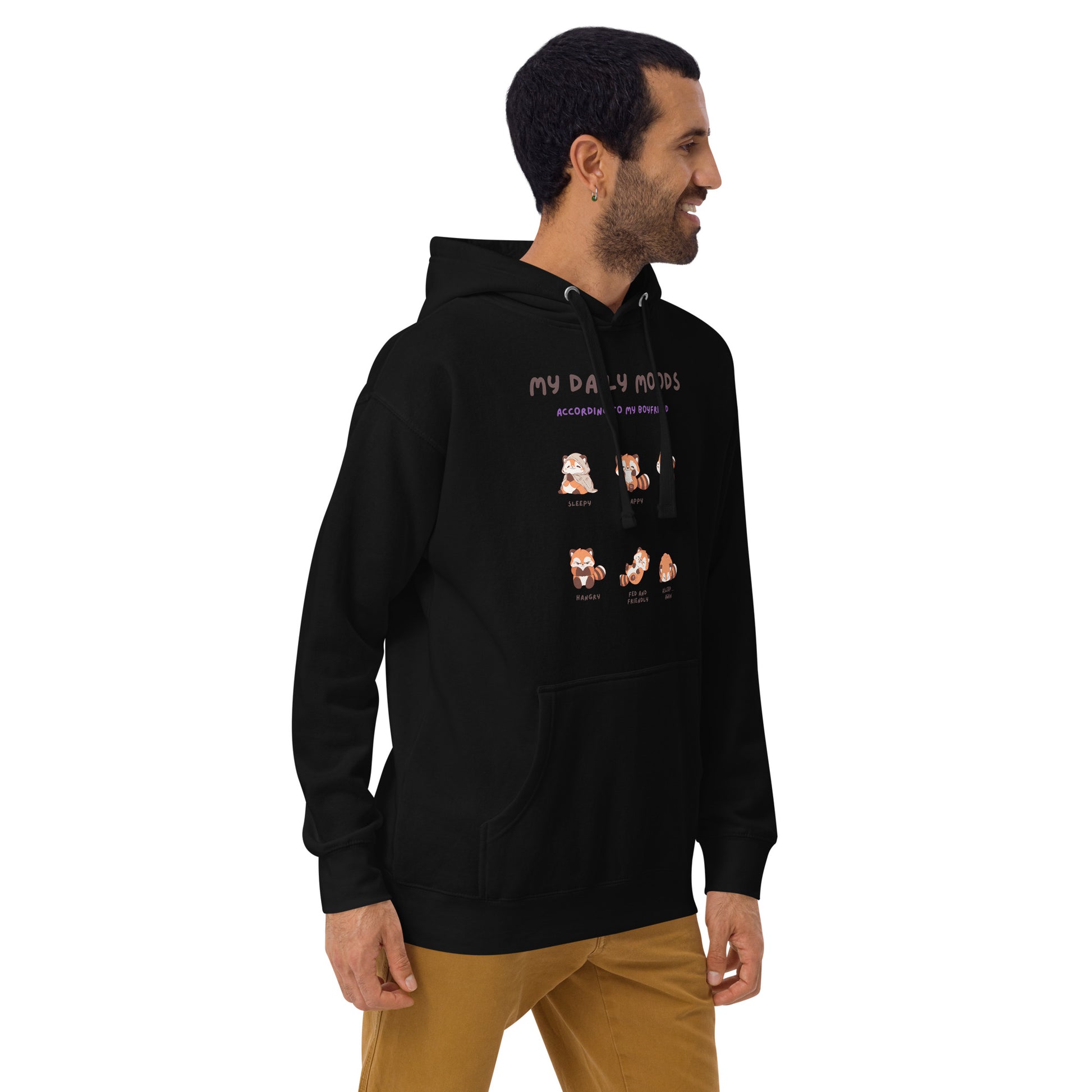 Mood Diary Hoodie - Left Placement image 8: Navy Blazer version, size XL with front view, right-side angle of the My Daily Moods range.