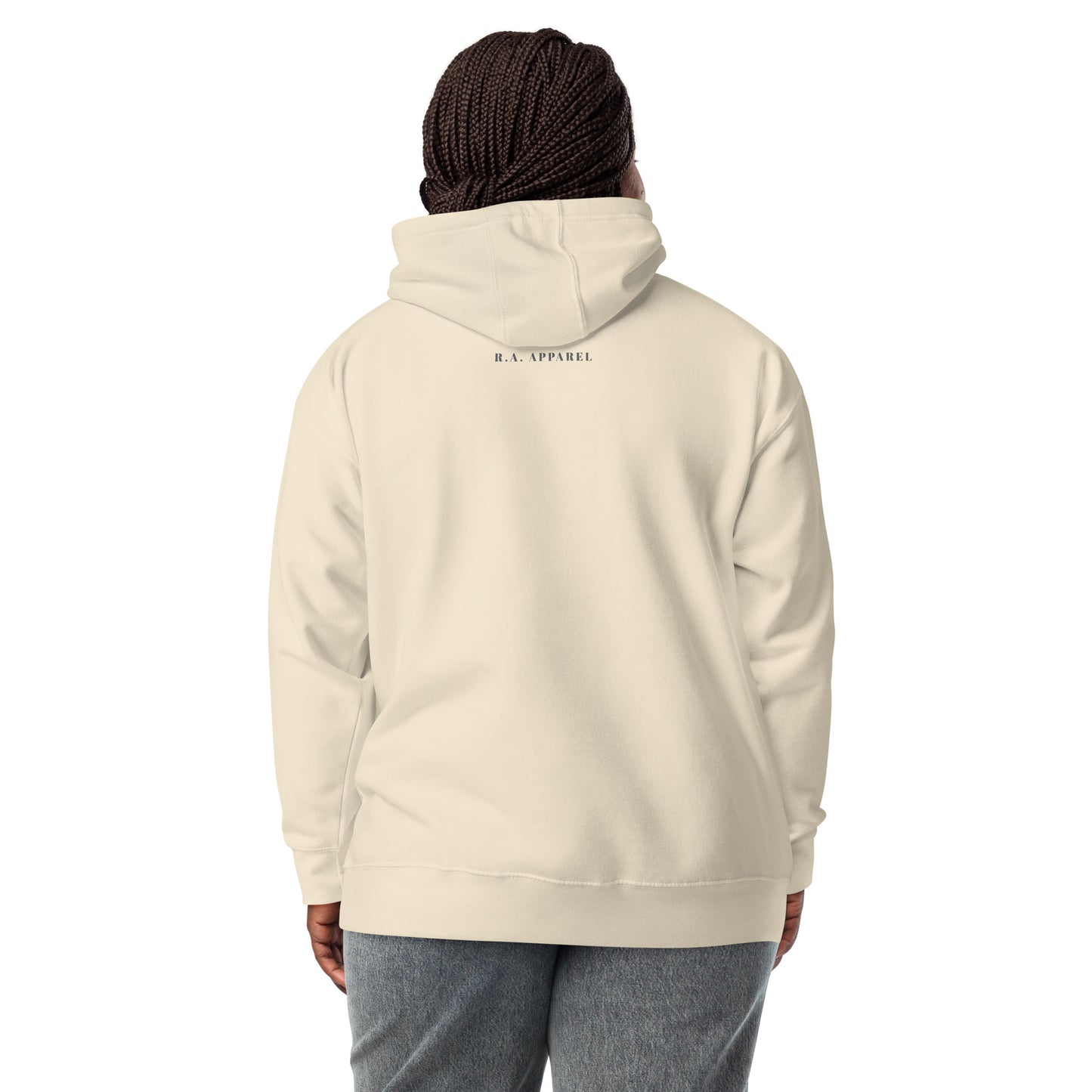 Human Form Hoodie - Left Placement image 27 in Team Royal, size M, showing back view for the Human Being design.