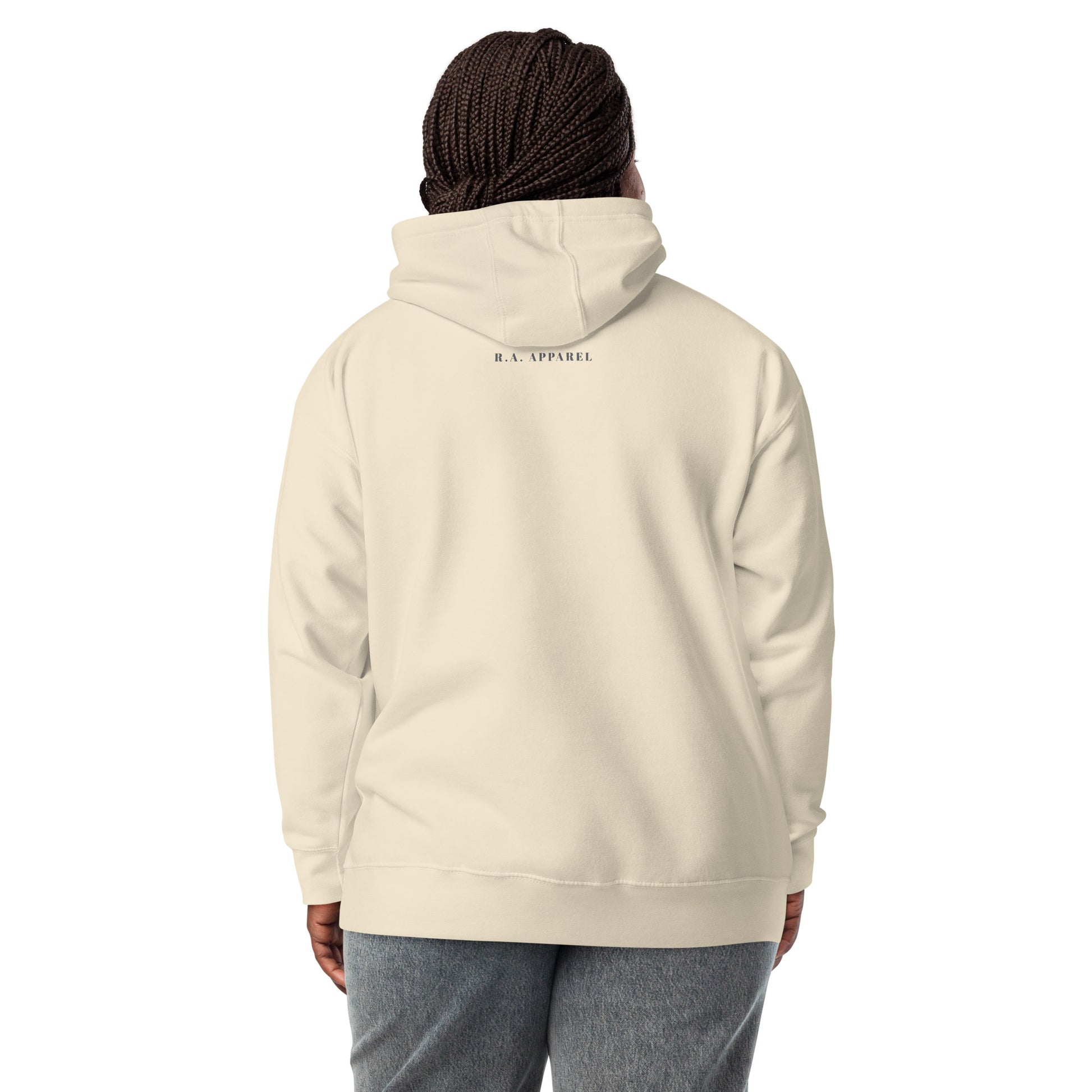 Human Form Hoodie - Left Placement image 27 in Team Royal, size M, showing back view for the Human Being design.