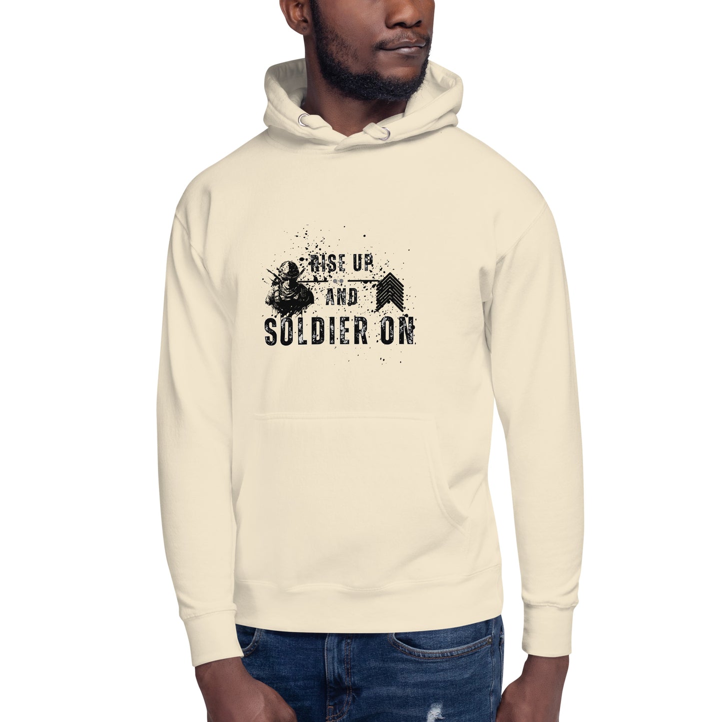 Fortitude Hoodie - Left Placement image 28: Team Royal version, size XL with front view of the Soldier On range.
