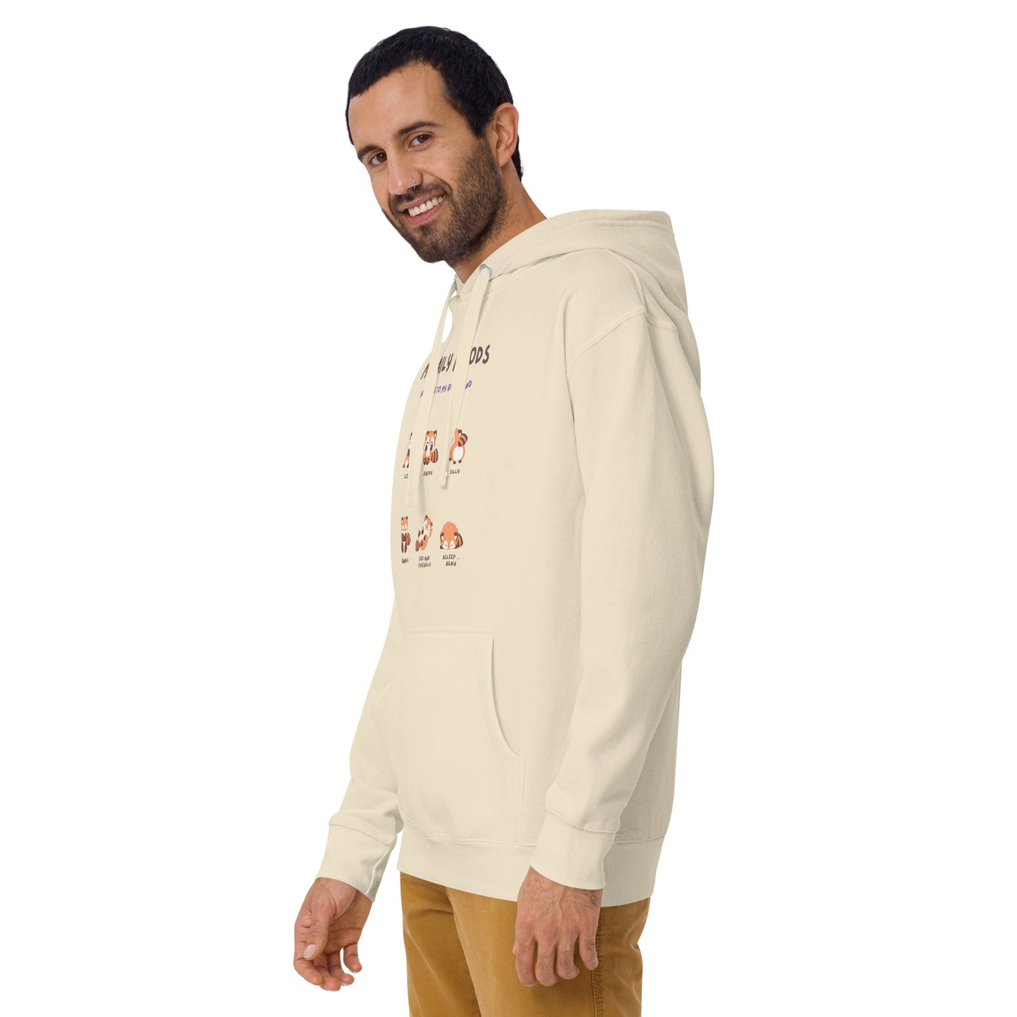 Mood Diary Hoodie - Left Placement image 58: White version, size M with front view, left-side angle of the My Daily Moods range.