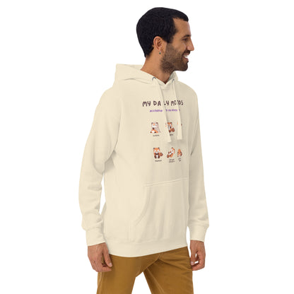 Mood Diary Hoodie - Left Placement image 59 in White, size L, showing front view, right-side angle for the My Daily Moods design.